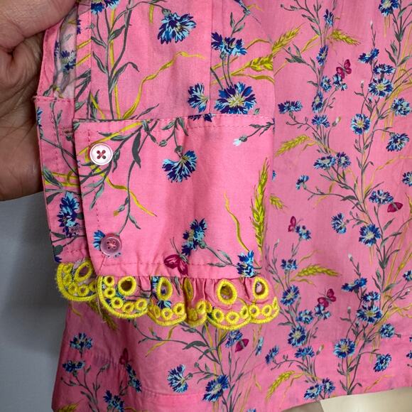 J. Crew Cotton Poplin Ruffle Blouse in Liberty® Wheat Bouquet floral print XXS - Picture 9 of 11